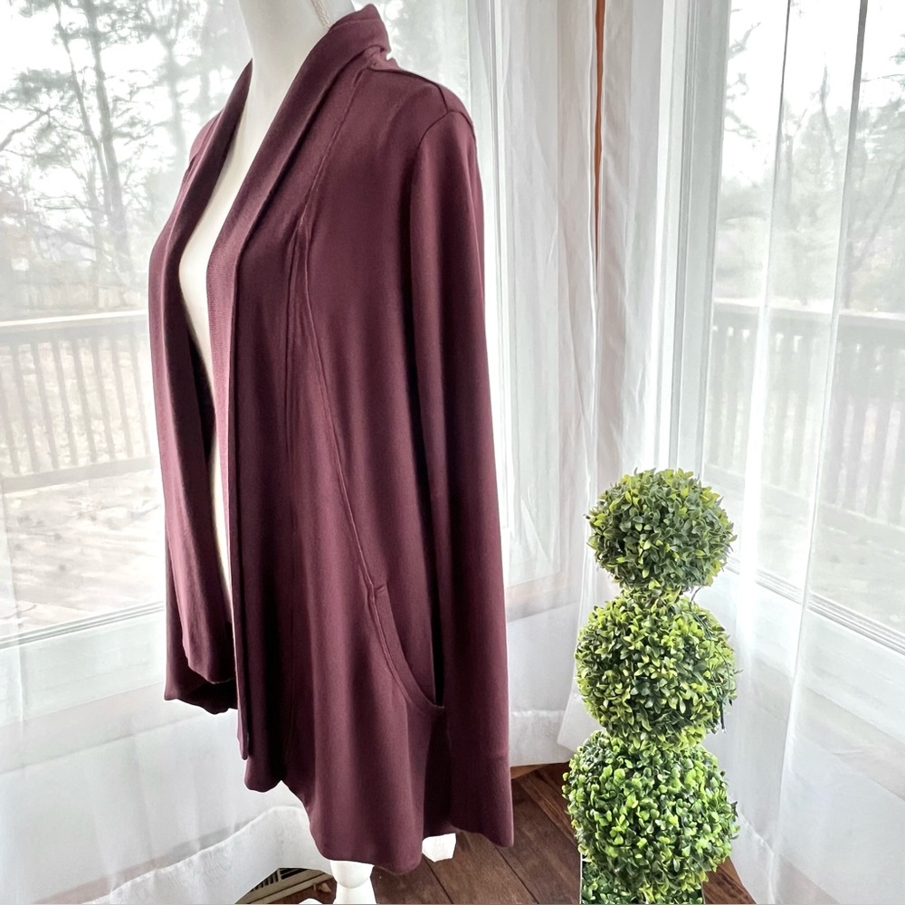 Athleta Decadent Red Nirvana Pranayama Wrap Cardigan Size Small Tall - Picture 8 of 13